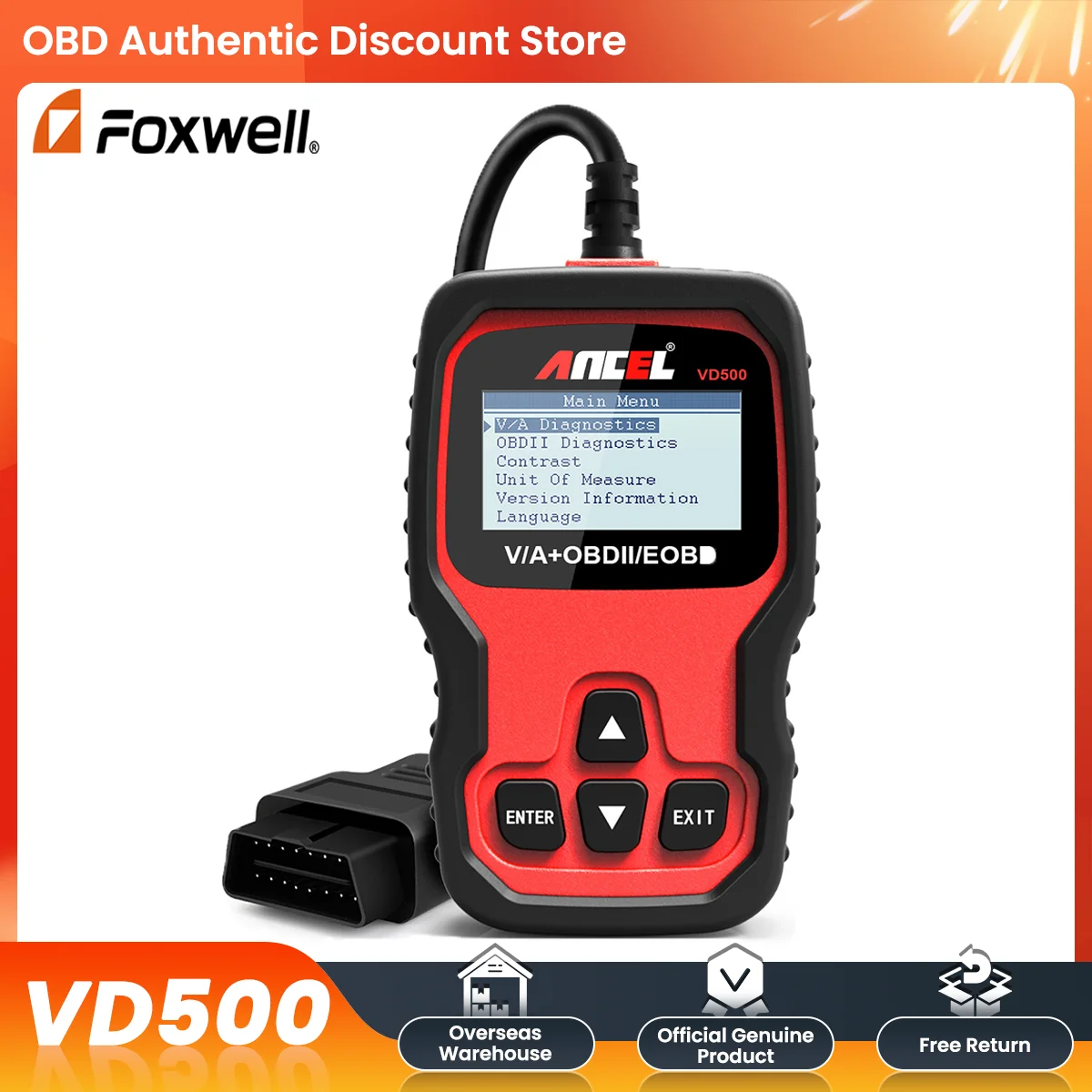 

Ancel VD500 OBD2 Scanner Full System Code Reader Airbag ABS EPB Oil Reset Car Diagnostic Tool for VAG VW Audi Skoda