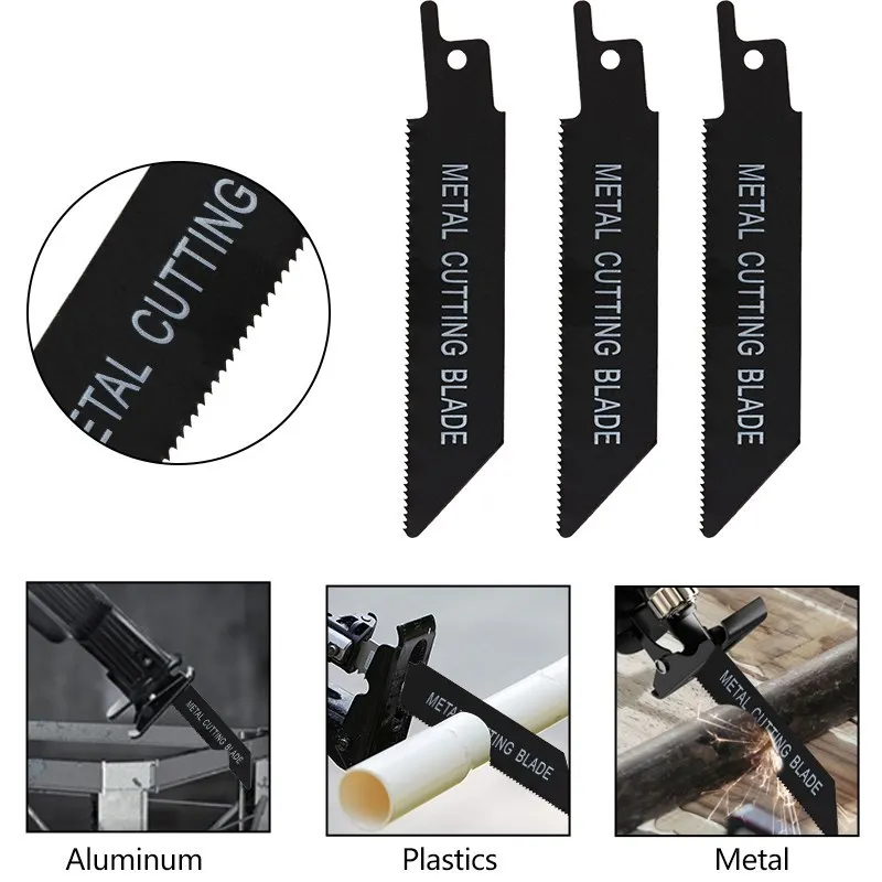 Jig Saw Blade 4 inch 24TPI Carbide Reciprocating Saw Blade Fast Cutting Tool For Metal, Plastics, Aluminum