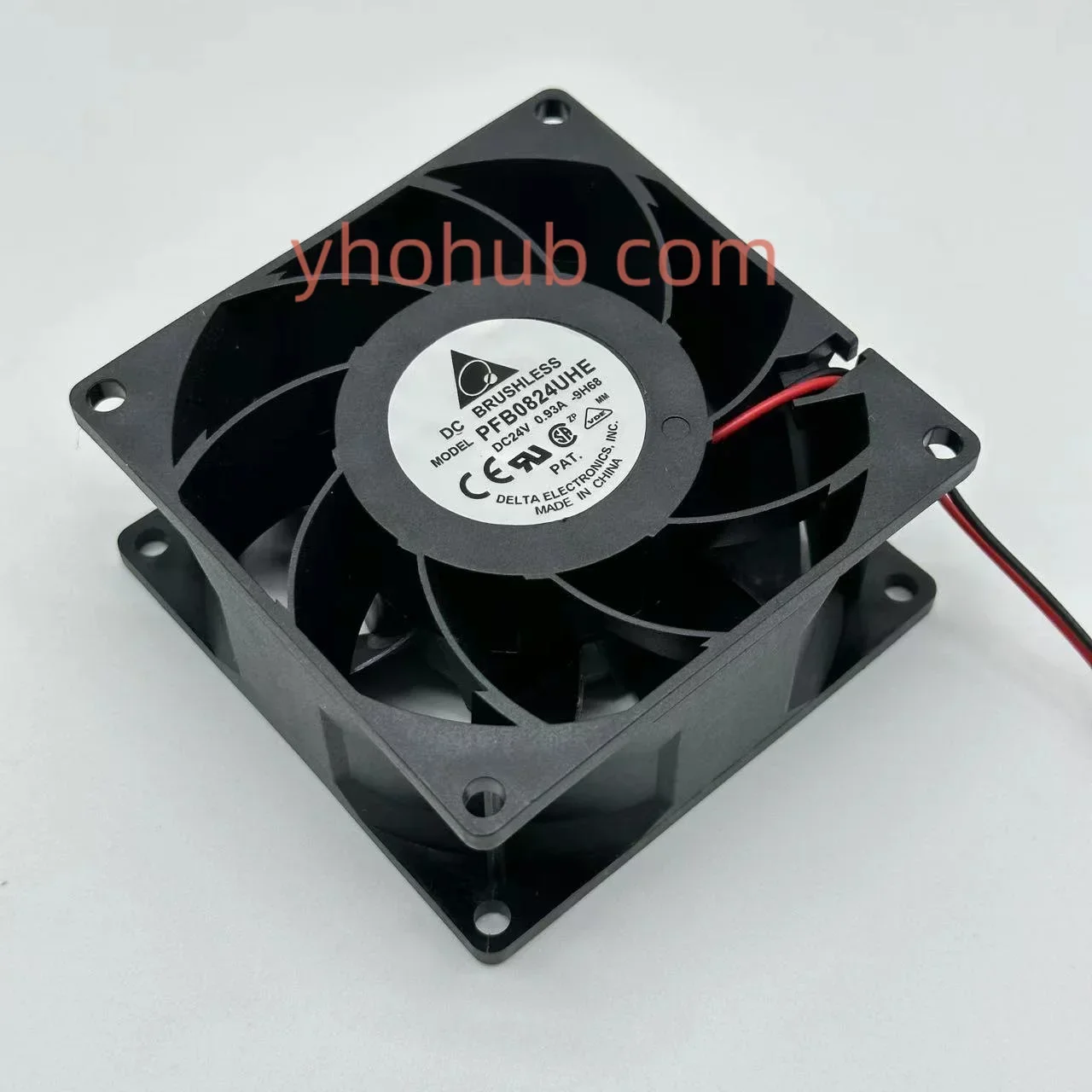 

Delta Electronics PFB0824UHE DC 24V 0.93A 80x80x38mm 2-Wire Server Cooling Fan