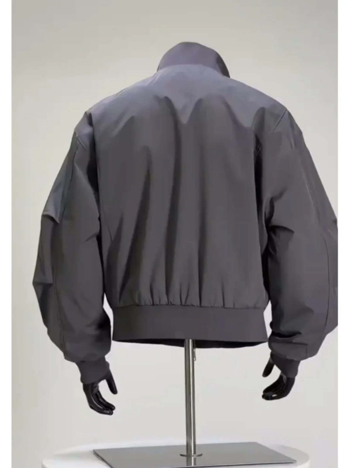 Men's 2025 Spring New Short American Style Solid Color Stand-up Collar Pocket Decorative Zipper Baseball Clothes Flight Jackets