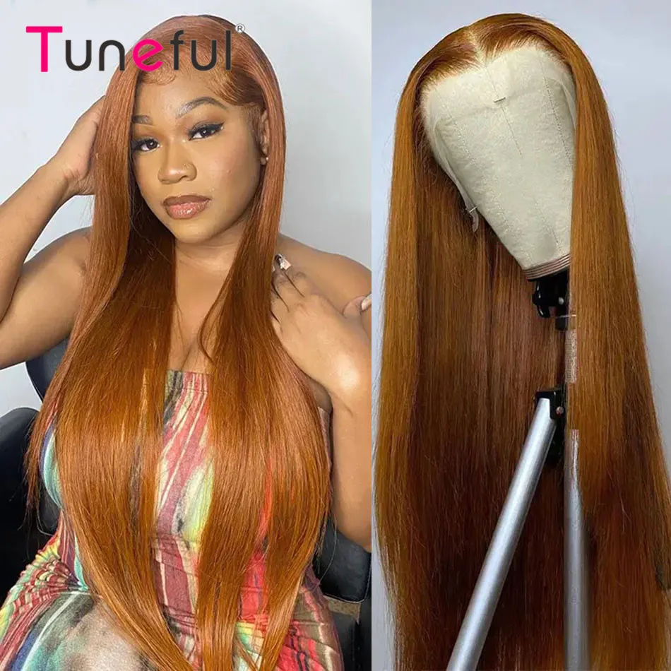 

Парик из натуральных волос 13x6, цвет имбирный блонд, с HD-кружевом, прямой, цвет медовый блонд