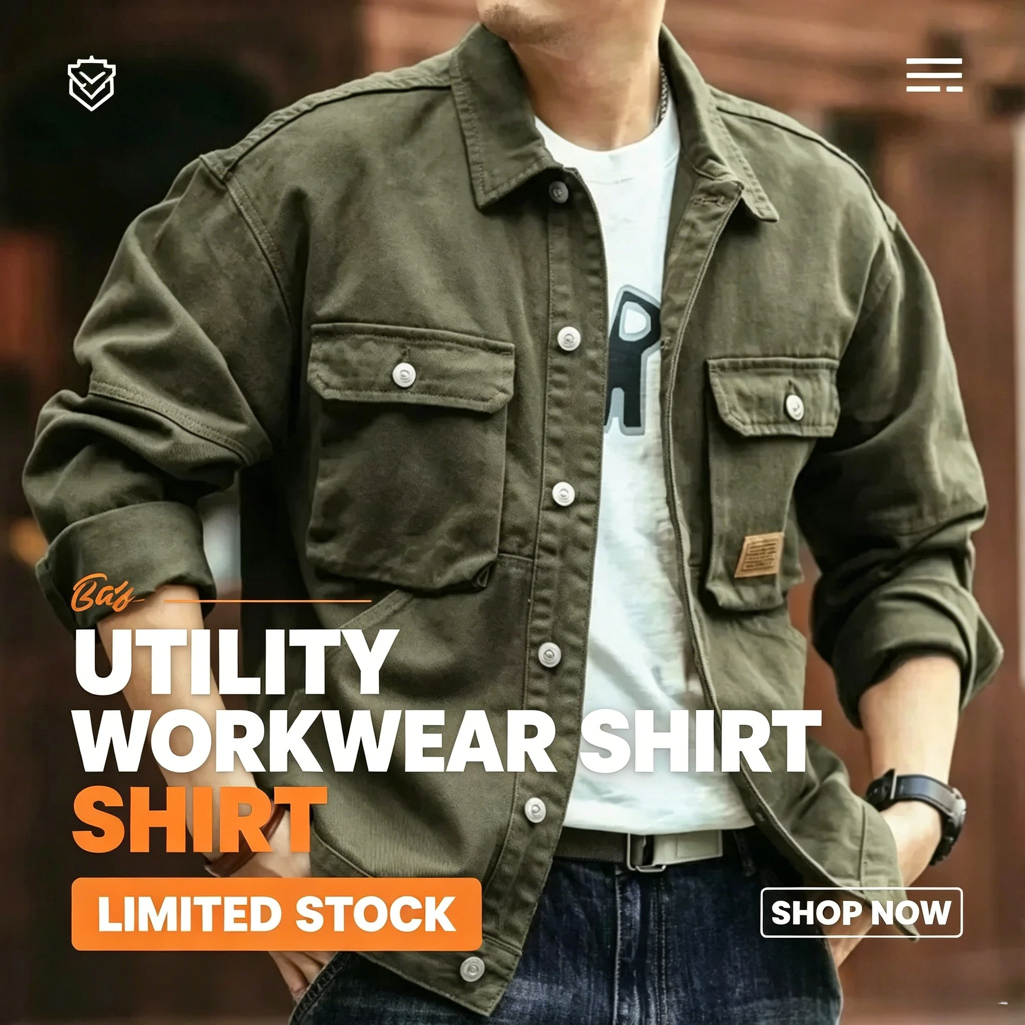 

2024 Spring and Autumn Fashion Trend Solid Color Cargo Jacket Men's Casual Loose Comfortable High Quality Plus-Size Denim Coat