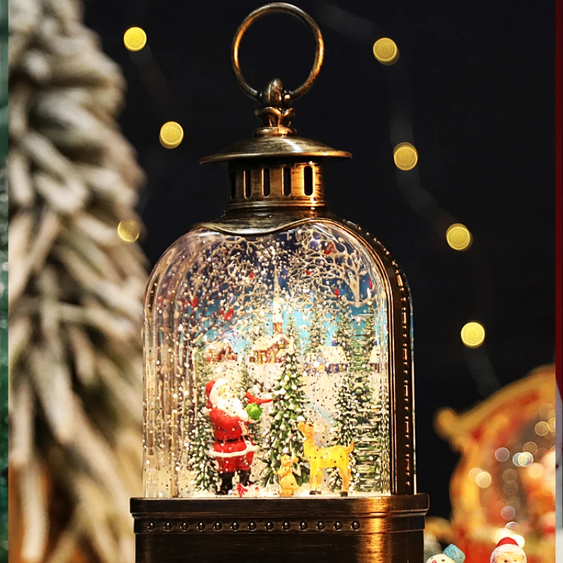 Music box ornaments with snow crystal ball