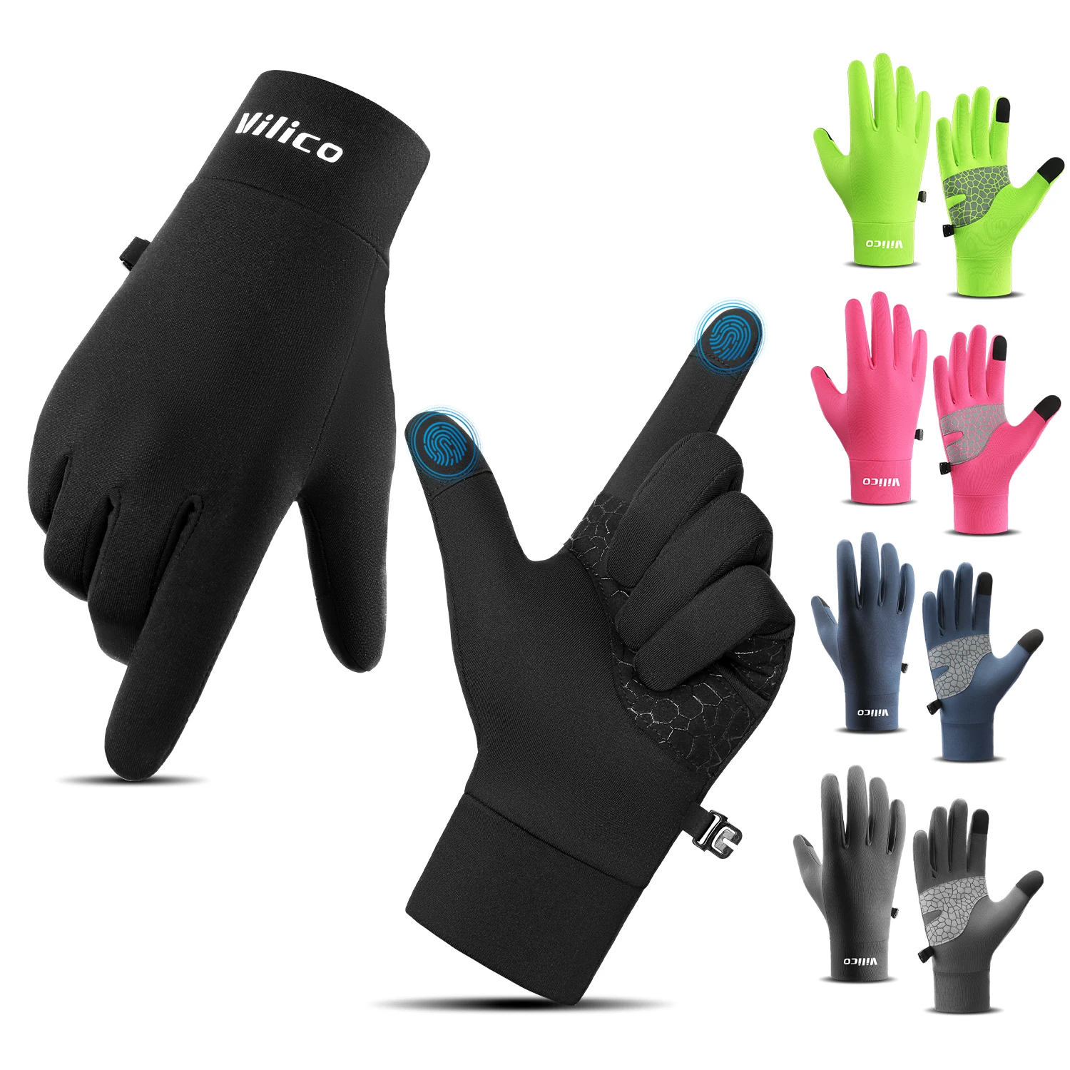 Lightweight running gloves, touch screen anti slip warm glove pad, suitable for cycling, sports, driving, suitable for men and w