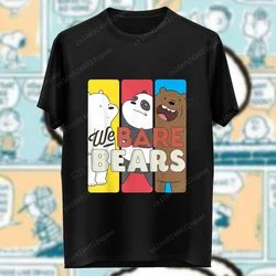 Summer We Bare Bears T Shirt Kids Cotton Short Sleeve Tee Tops Camiseta Grizzly Panda IceBear Cartoon Print Girls Boys Clothes