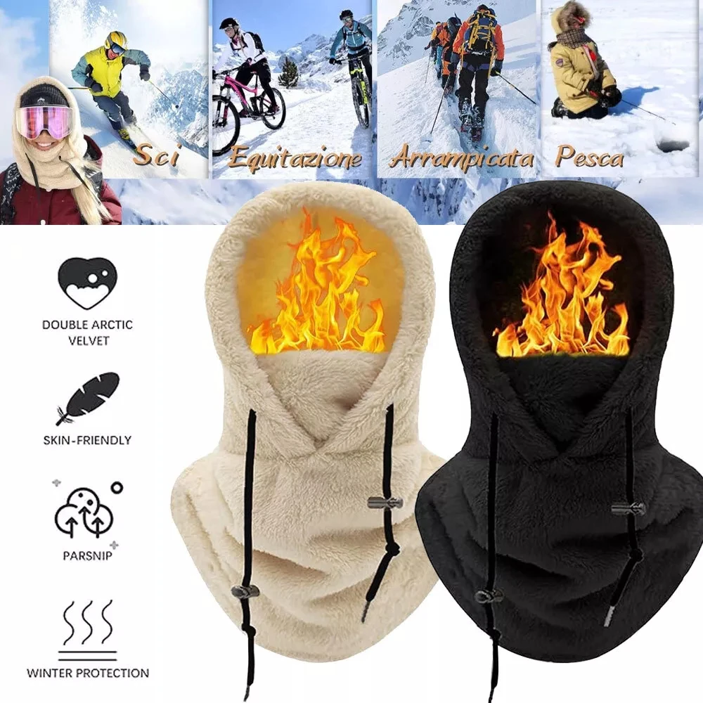 

Winter Outdoor Cycling Warm Hat with Face Mask Neck Warm Windproof Hat for Ski Motorcycle Bicycle Hat Scarf Weather Protection