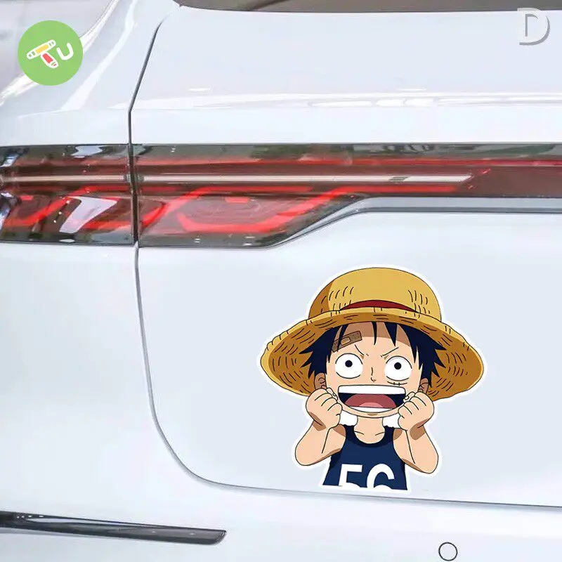 

ONE PIECE Animation Luffy Cartoon Q Version Car Motorcycle Fuel Tank Cover Reflective Glass Window Decorative Sticker