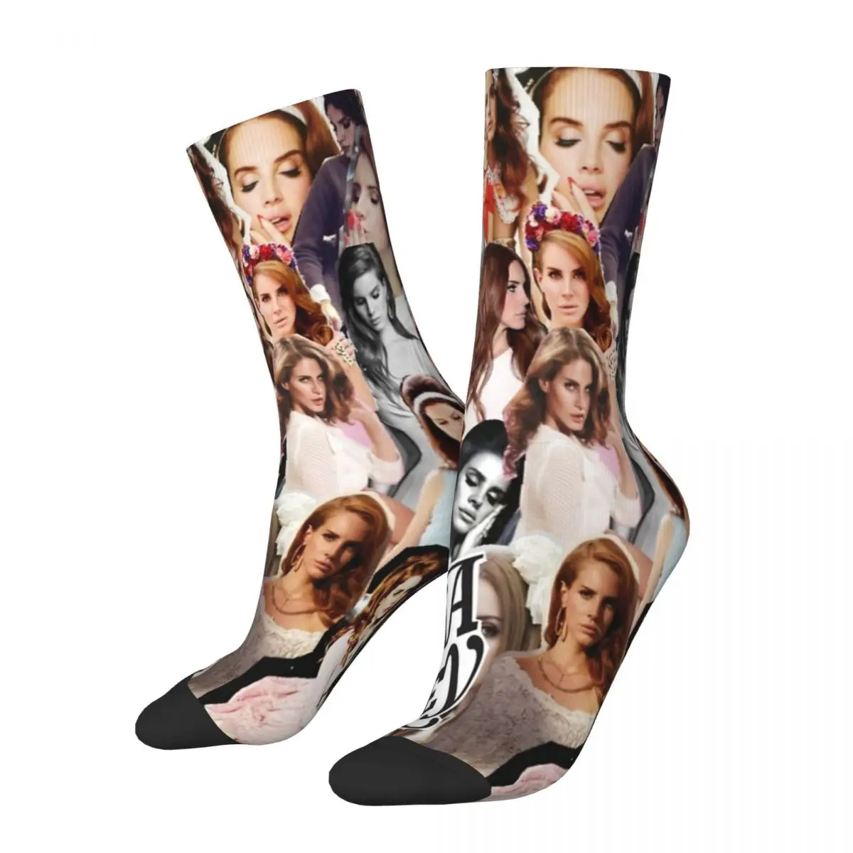 Calcetines de Lana Del Rey para mujer, medias de tubo medio, transpirables, Vintage, Collag, ideal para regalo