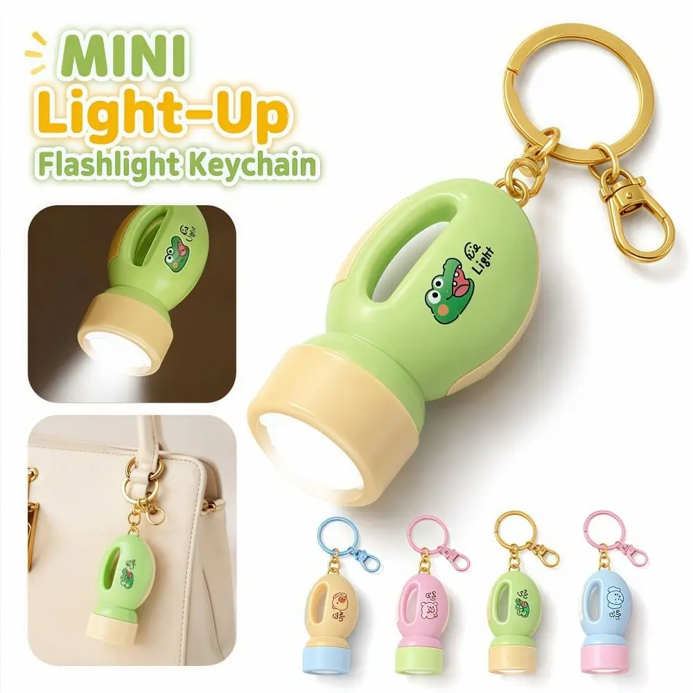 MINI Light-Up Flashlight Keychain Lightweight Versatile Night Light Pendant Multifunctional Cartoon LED Bag Charm