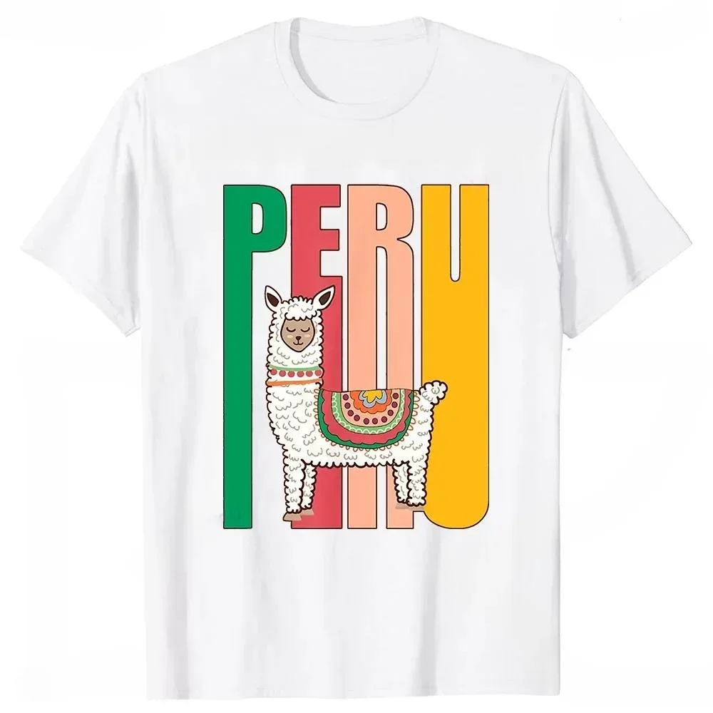 Funny Peru Alpaca Graphic Tshirt New Arrival Peruvian Llama Printed T Shirts Summer Streetwear Short Sleeve Mens Clothing