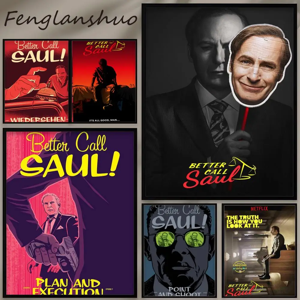 Póster de la serie de televisión B-Better call S-saul, decoración de pared autoadhesiva impermeable, uso en todas las habitaciones, regalo perfecto