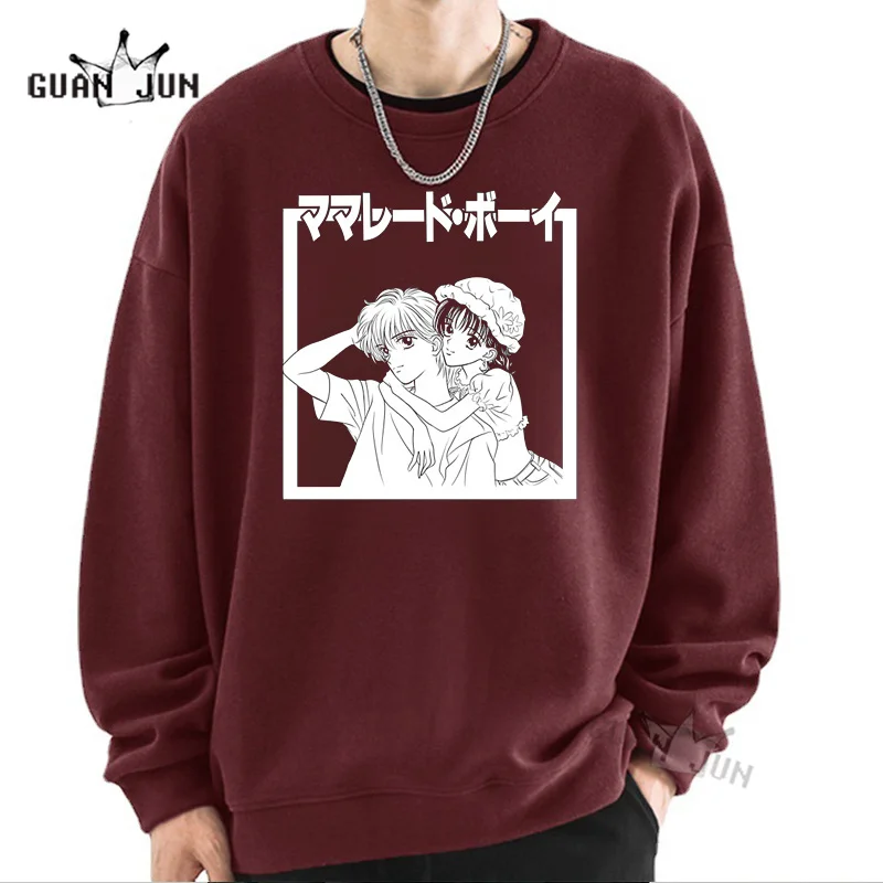 

Men Sweatshirts Marmalade Boy Graphic Pullovers Tops Women Clothing Lovely Cartoon Print Sweatshirt Couple Hoody
