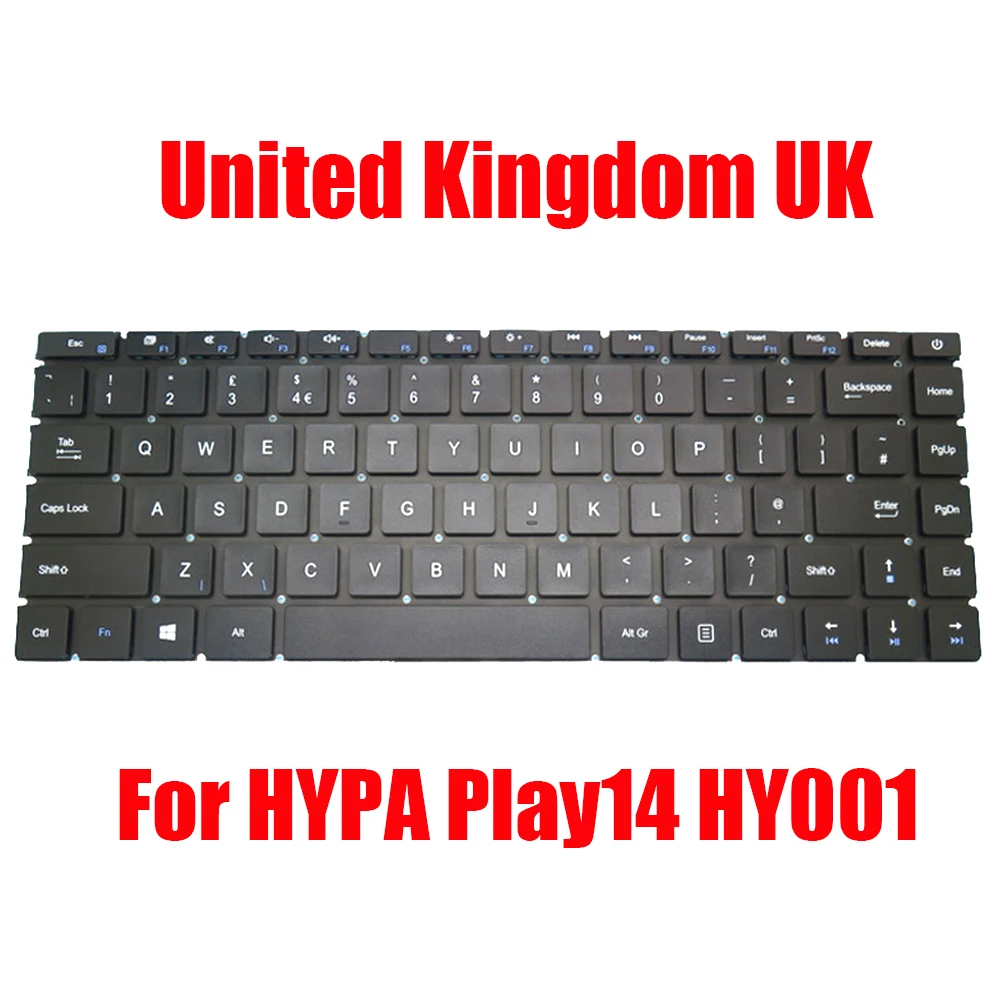 

UK Laptop Replacement Keyboard For HYPA Play14 HY001 United Kingdom Black Without Backlit New