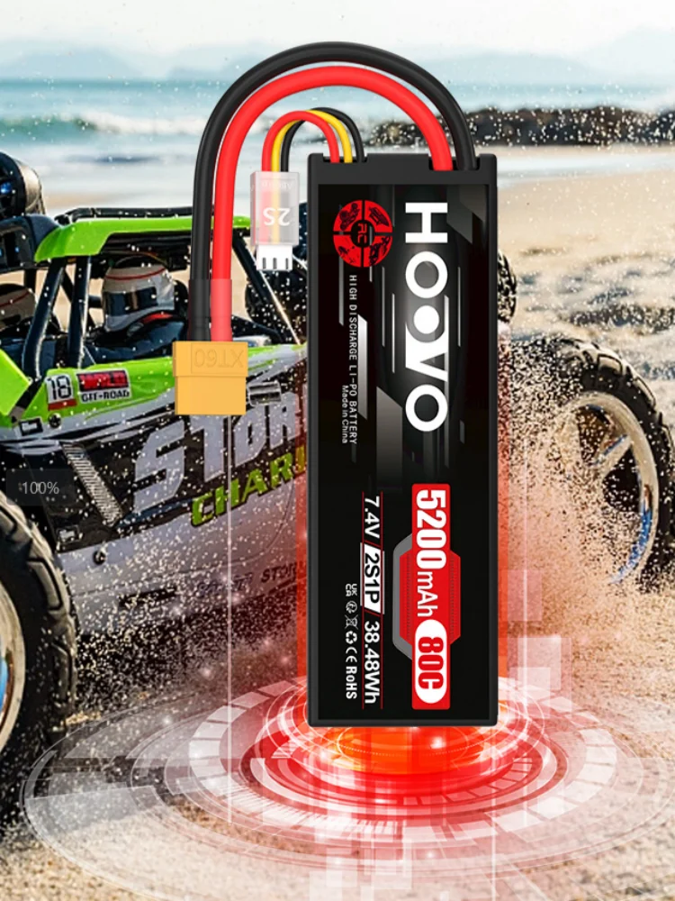 2PCS HOOVO 2S 3S 4S 6S RC Lipo Batterie 7,4 V 11,1 V 14,8 V 22,2 V 5200mAh mit T XT60 XT90 EC5 Hard Case/Soft Case Für RC Spielzeug Teile