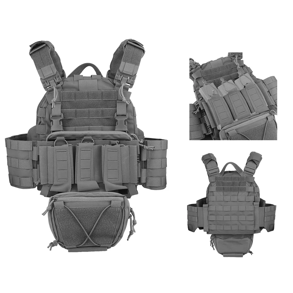 Equipment APPAREL ARC  Vest Tubes Quick Release Molle System Rifle Triple Panel Magazine Mag Pouch Lower Hanging Sub Bag