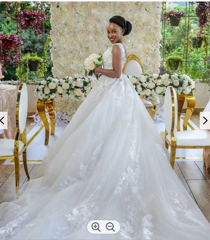 Vestido de novia de sirena con Apliques de encaje elegante personalizado, vestido de novia africano sin mangas y espalda descubierta 2024