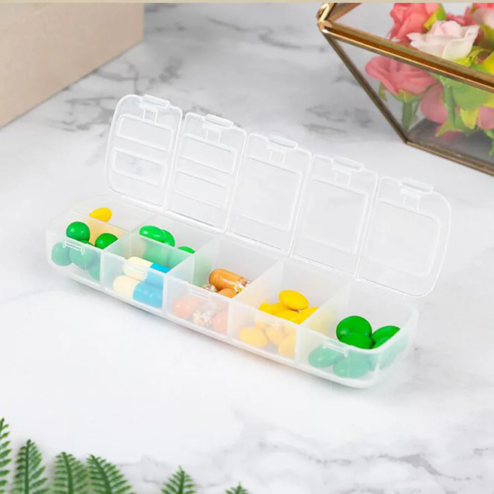 Mini Medicine Pill Tablet Organizer Storage Containers Pink Box Weekly Portable