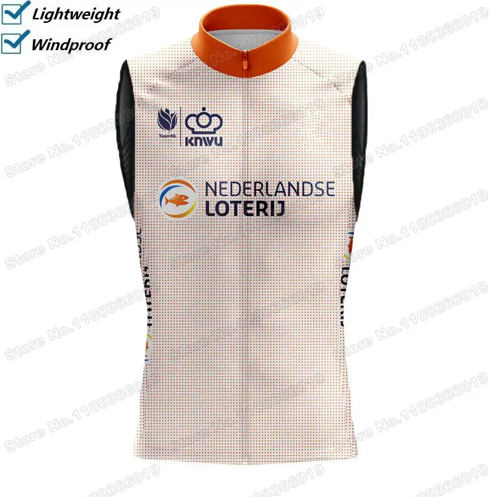 2023 Netherlands Cycling Vest Windproof Dutch National Team Wind Vest Road Cycling Jersey Sleeveless Windbreaker Fietskleding