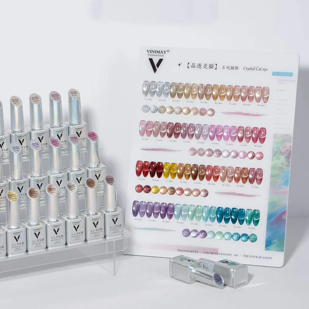 VINIMAY 36pcs Crystal Cat's Eye Gel Nail Polish Set Nail UV Gel Varnish Soak Off Gelpolish LED Gel Varnish Nail Art Lacque Prime