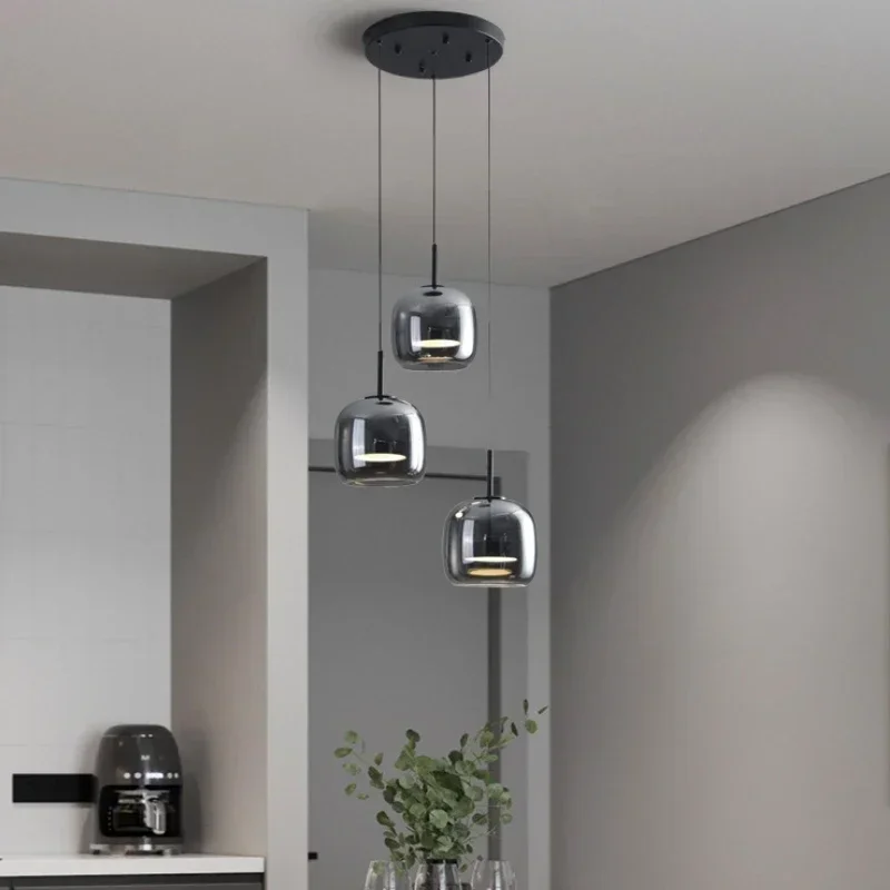 

SANDYHA Modern Minimalist Glass Pendant Lights LED Chandelier Stylish Lighting for Living Room Bedroom Dining Room Perfect for