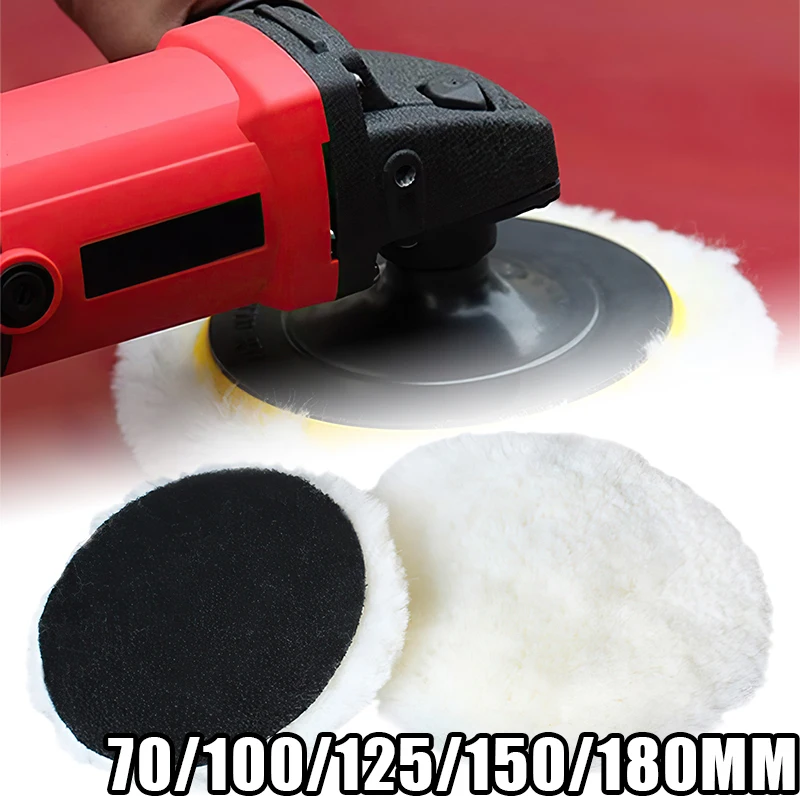 Wool Polishing Disc Pad For Polisher Machine Soft Imitated Car Detailing Paint Care Pads Auto Cleaning Care Tools 3/4/5/6/7 Inch