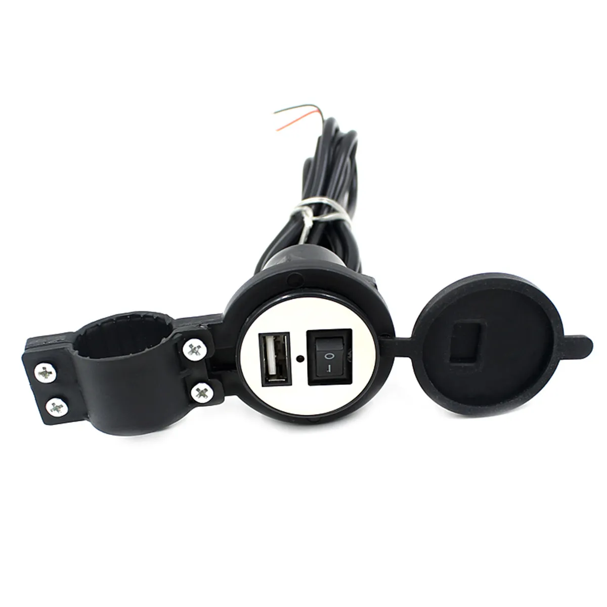 

Black 12V 1.5a Motorcycle USB Charger 120cm Cord Waterproof Durable Plastic Copper Wire for Smartphones GPS Mp3 Power Supply