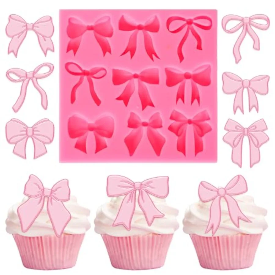 

Bow Fondant Mold Bowknot Silicone Mold Bow Coquette Chocolate Candy Mould For Kitchen Baking Crafts Birthday Baby Sr Party Deco