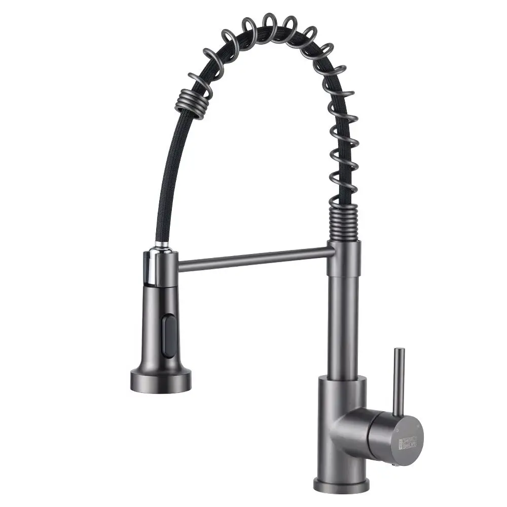 Grey Commercial Swivel Pull out Kitchen Tap Mixer Tap Faucet