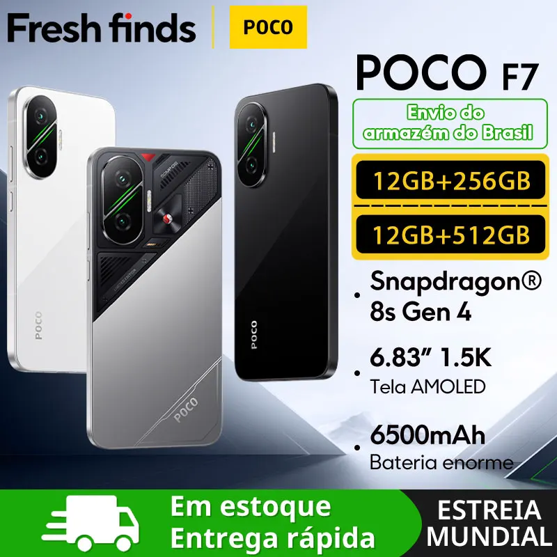 【العرض الأول في العالم】POCO F7 5G الهاتف الذكي Snapdragon 8s Gen 4 NFC 256GB 512GB شاشة AMOLED بوصة بطارية 6500 مللي أمبير في الساعة شحن 90 وات