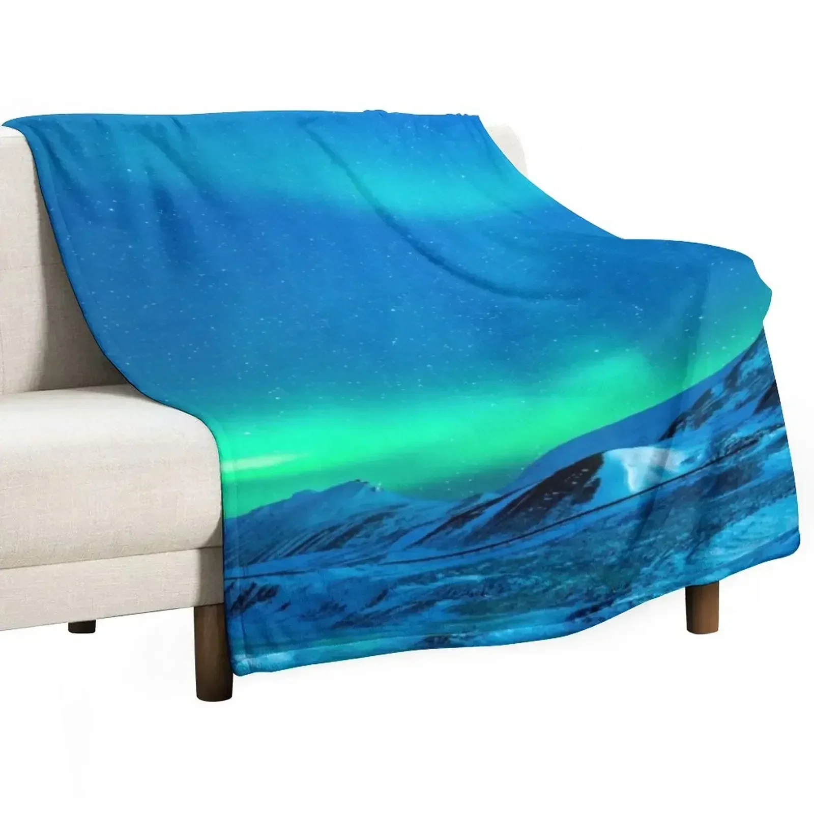 Northern lights, Alaska, Aurora borealis galaxy night sky space view bestseller Throw Blanket Personalized Gift Blankets