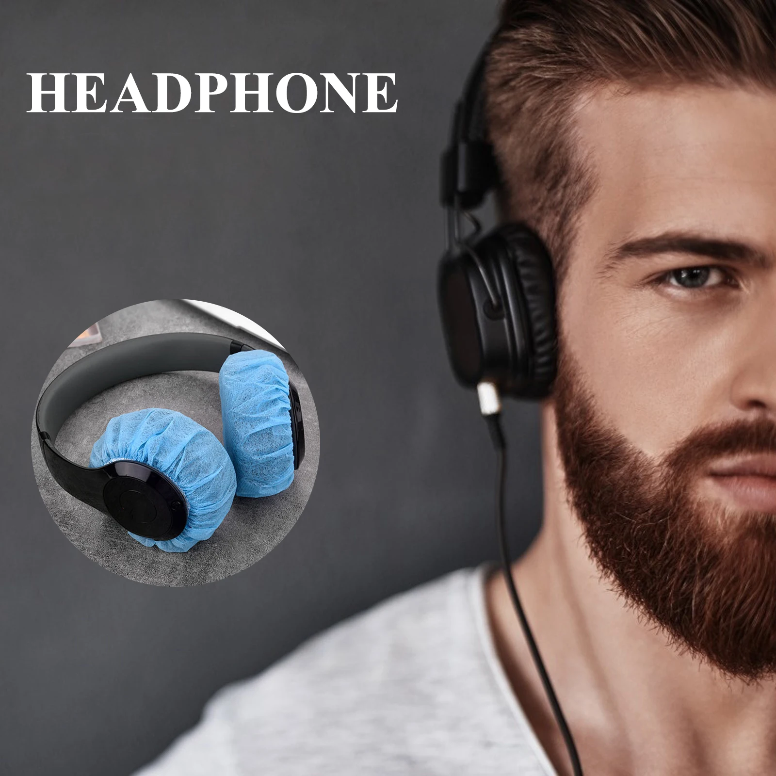 

300pcs Sanitary Headphone Disposable Nonwoven Sweatproof Protective For Headset Covers Waterproof Covers