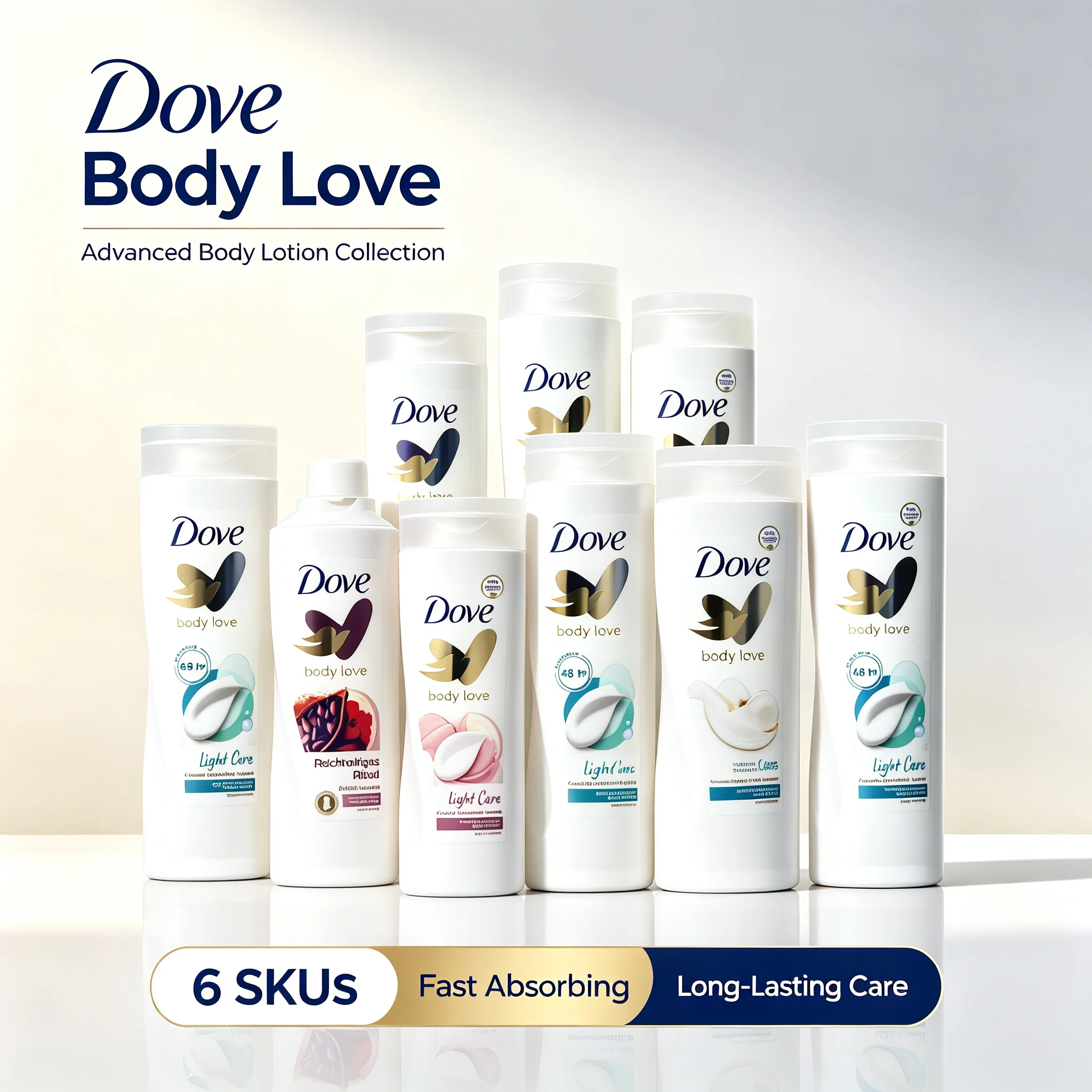 New Flavor Dove Body Love Body Lotion Deep Nourishing 48Hr Moisture Lotion Absorb All Skin Types Multiple Long-Lasting Fragrance