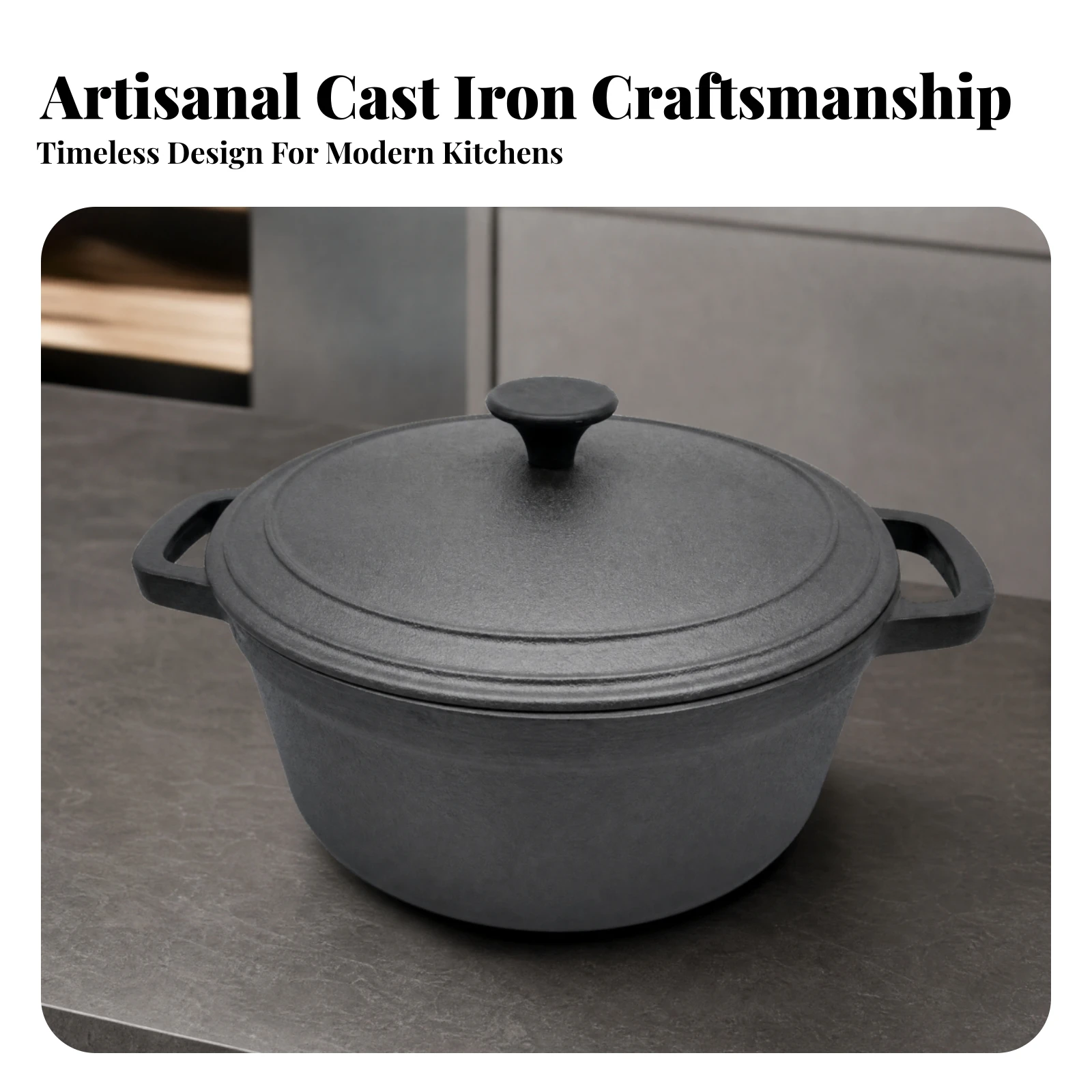 Stew Pot Heavy Cast-Iron Stew Pot Cookware Sturdy for Home Cooks, Soup Making, Simmering