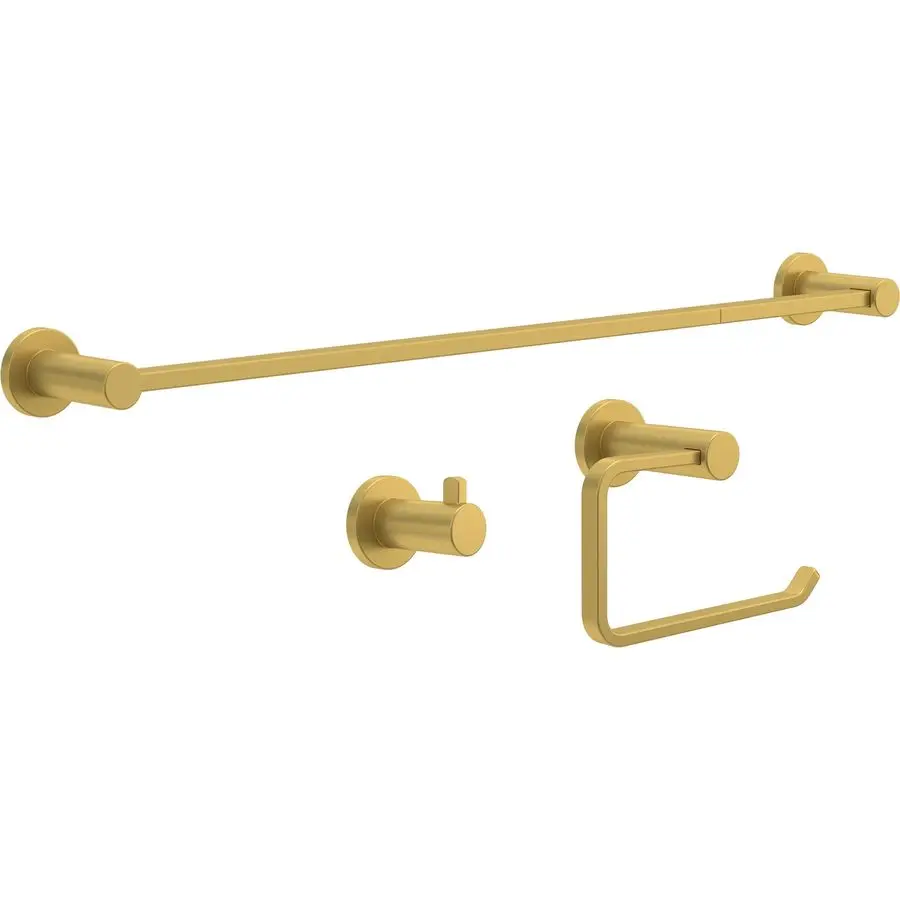 

Kildare 3Piece Bathroom Set Satin Gold 18 6 Towel Rack, Toilet Paper Holder Hand Towel Holder, Hook 3Piece Bath Hardware Accesso