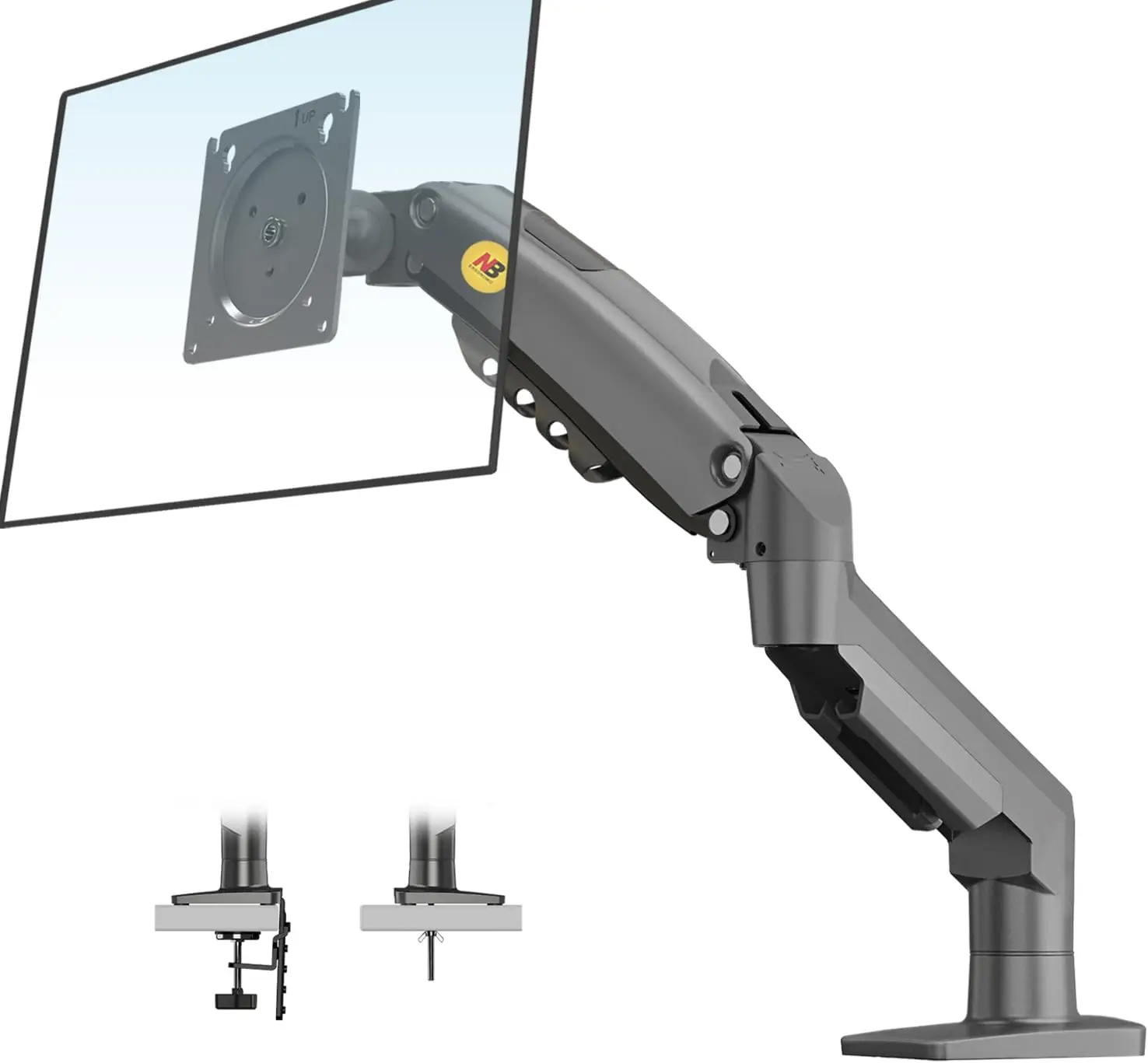 Adjustable Monitor Mount for 17-30" Screens, Tilt Rotation Swivel Desk Stand F80, Supports Up to 19.8lbs
