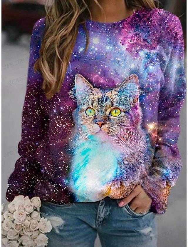 Funny Cat Sweatshirts Women Fashion Hoodie Animal Duck Hoodies Girl Coat Women Sweats Kawaii Clothes Aesthetics Sudadera Cat