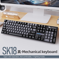 SMAILWOLF SK18 wired mechanical keyboard and mouse set USB laptop gaming office universal RGB lighting effect