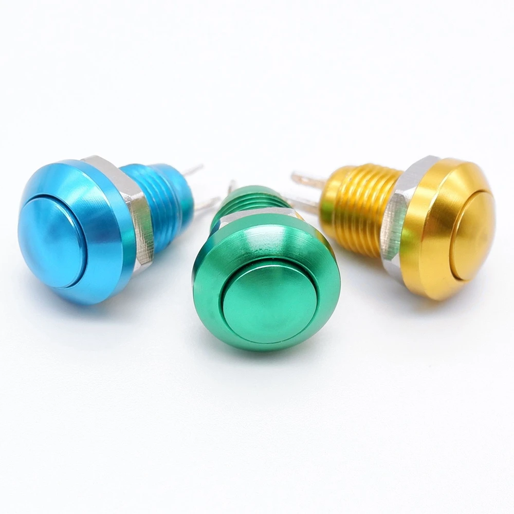 8mm Buttons Metal Power On Off Push Button Mini Switch Momentary Self-reset Doorbell Waterproof Horn Button Power Start Stop