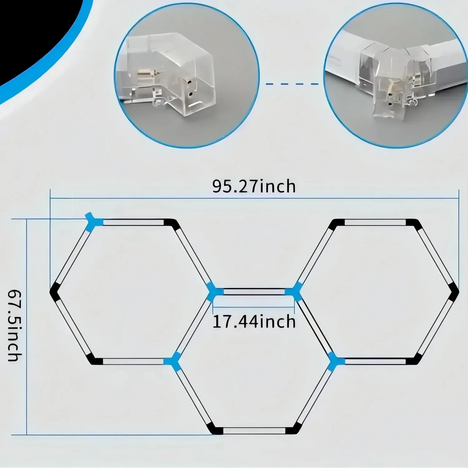 LED หกเหลี่ยมโรงรถ 16 แพ็คหลอดวัสดุพรีเมี่ยม 6500K 3 ตาราง 124W, 14880LM รายละเอียดรถ Shopping Mall GYM ชั้นใต้ดิน