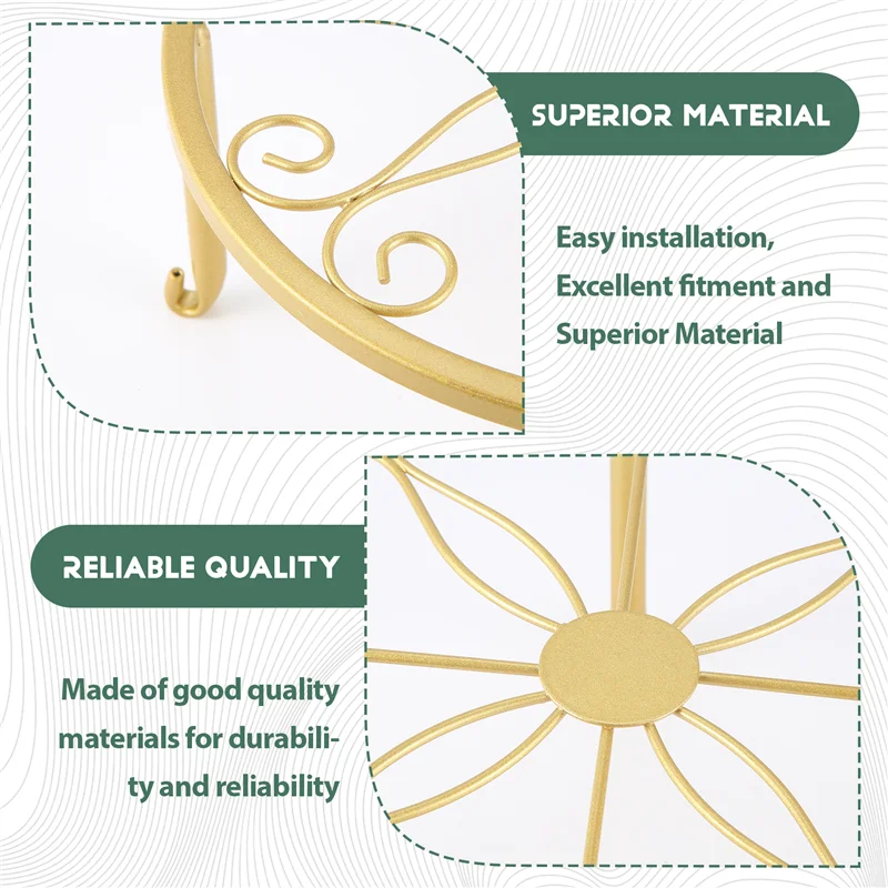 A23E-Floor Iron Pot Plant Stand Flower Shelf Holder Garden Shelves Garden Plant Balcony Round Rack Home Decor