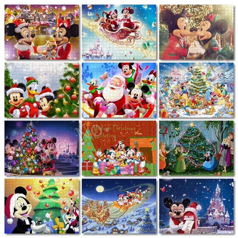 

Nursery Christmas Gift Disney Jigsaw Puzzle Mickey Mouse Donald Duck Cartoon 300/500/1000 Pieces Puzzles for Adults Crafts Decor