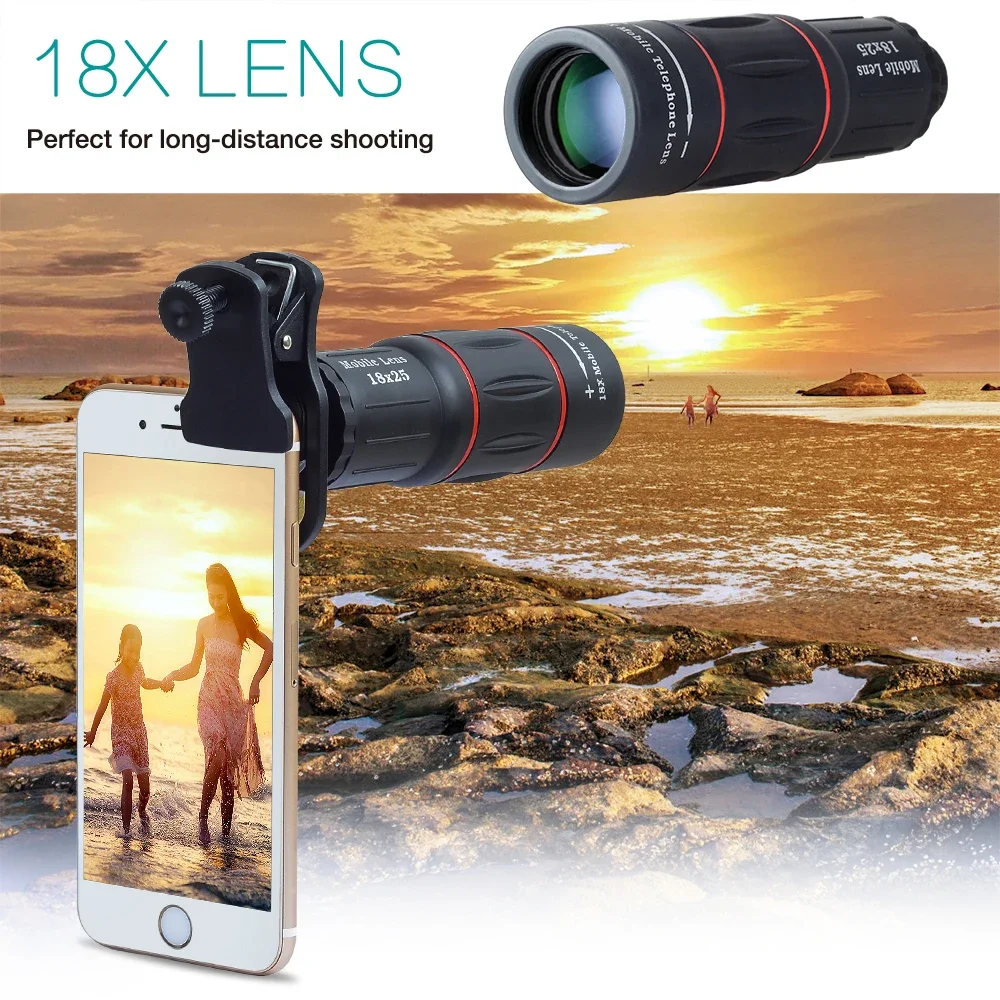 TOKOHANSUN 18X Zoom Lens Far Distance Mobile Phone Lens for Smartphone Universal iPhone Xiaomi Redmi Samsung Telefon Camera Lens