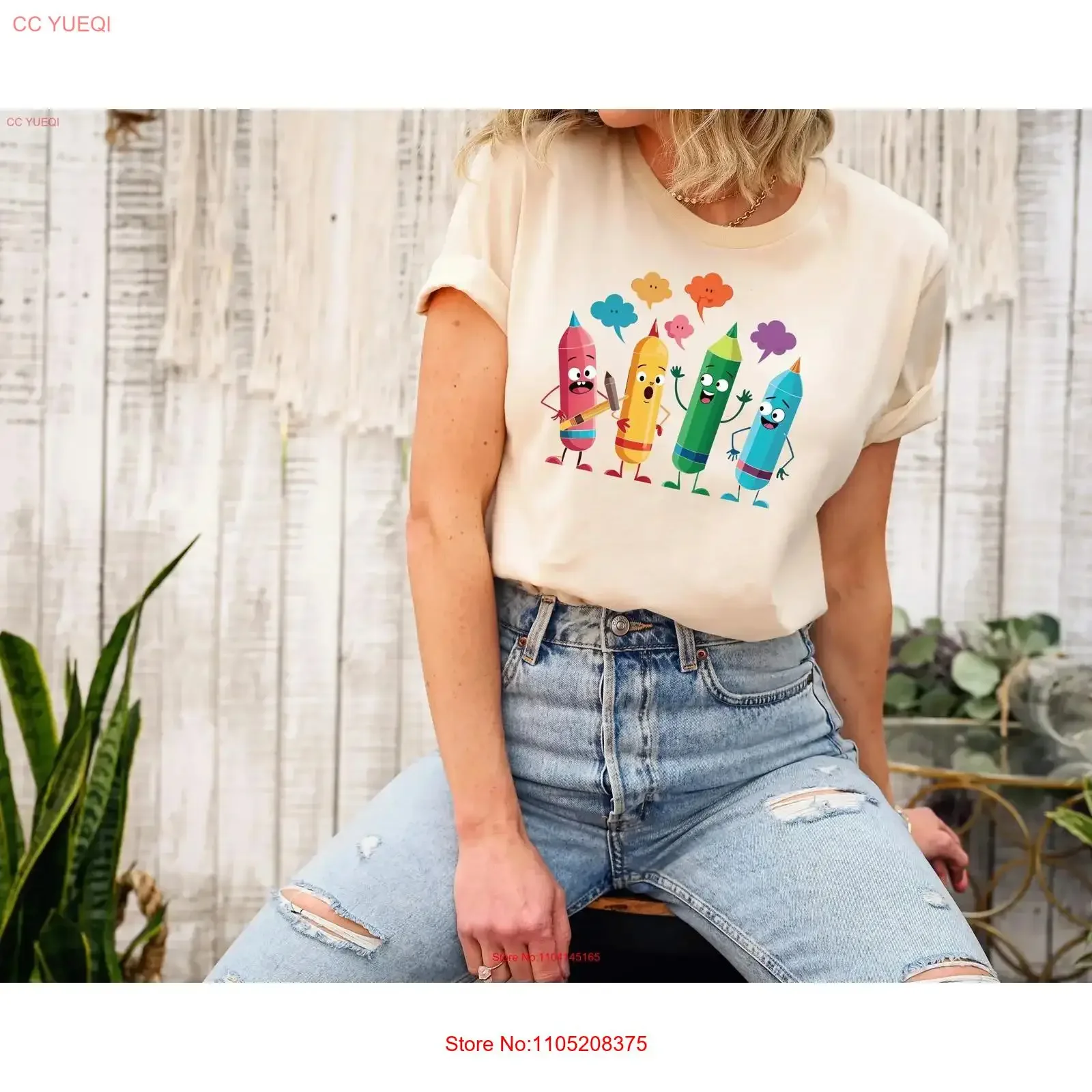 

Colorful Crayons Teacher T Shirt Funny Kindergarten Team SweaT For School Students Aesthetic Teachers Education s E8302