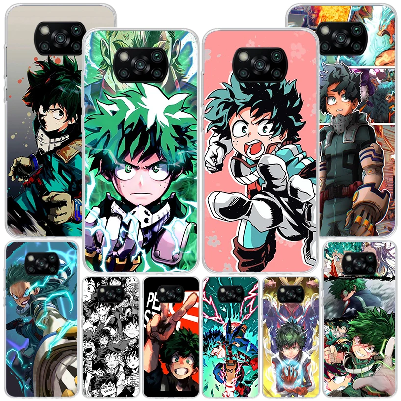 My Hero Izuku Deku Phone Case For Xiaomi Poco X6 X5 X4 X3 Nfc F6 F5 Pro F4 Gt F3 F2 F1 M5S M4 M3 Personalized Print Cover