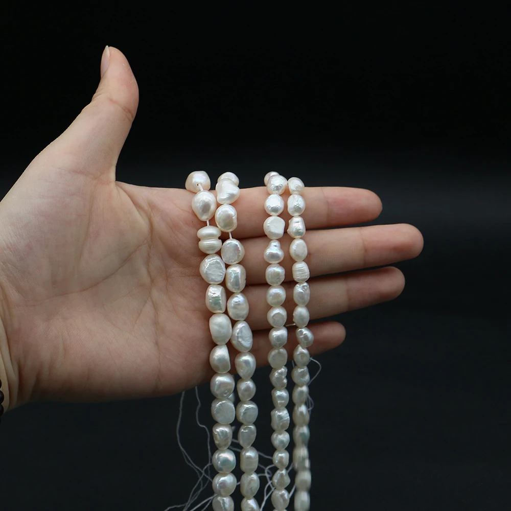 Baroque Pearl 3-10mm Straight Hole Two-sided Light Pearl Natural Freshwater Pearl Loose Bead 1strand for DIY Jewelry Accessory