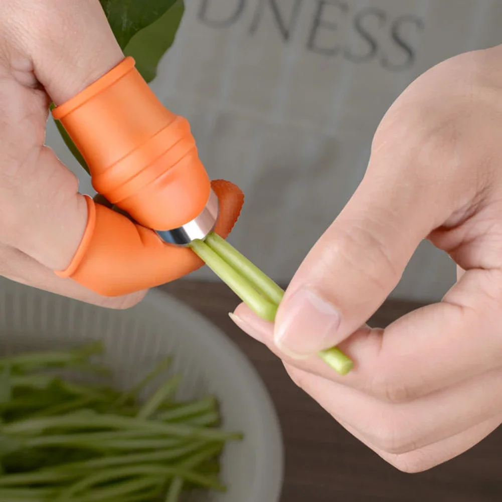 kkjoy Silicone Thumb Knife for Gardening | Fruit/Vegetable Picking & Harvesting Tool | Pinching Plants & Blades Scissors