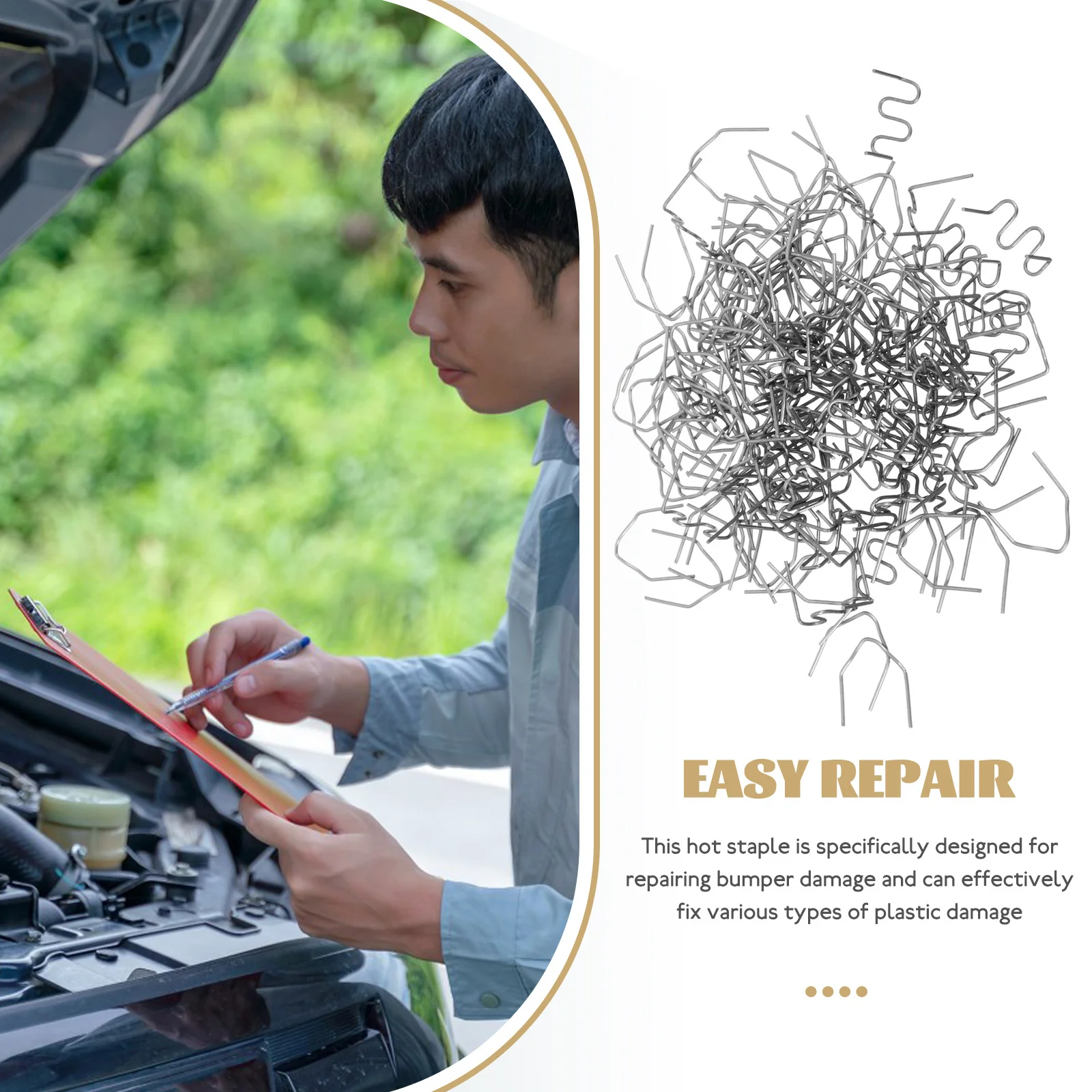 

800Pcs Bumper Repair Welding Rods Plastic Welding Rods Auto Wave Staple Kit for Car Plastic Damage Repair Tool