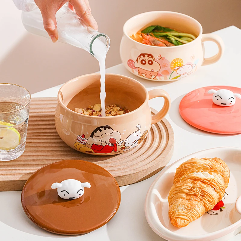 Cute Cartoon Anime Crayon Shin-chan Ceramics Bowl Breakfast Fruit