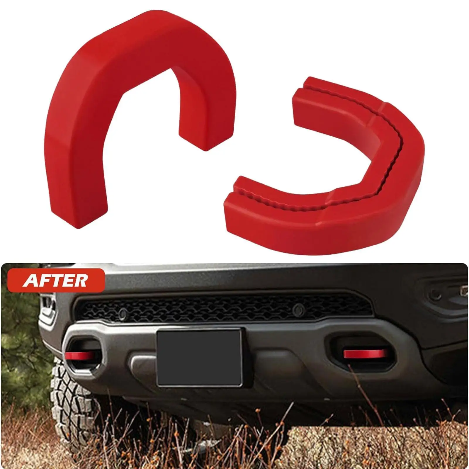 

2x Front Tow Hooks Covers Hitch Covers Easy to Install High Performance Wear