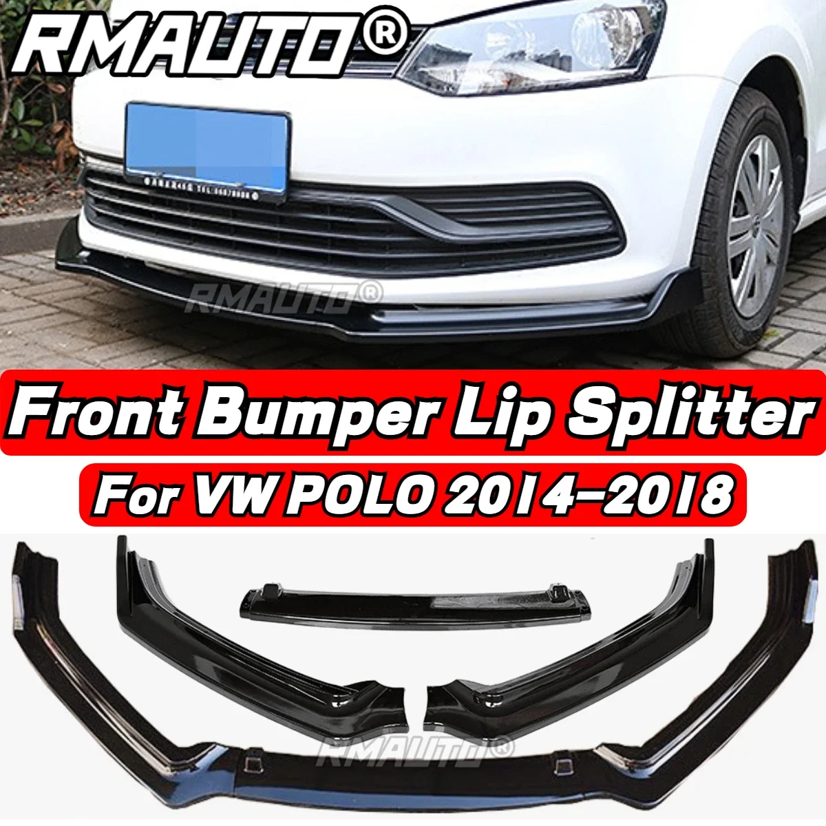 

POLO MK5 Front Lip Bumper Splitter Diffuser Rear Lip Spoiler Body Kit For VW POLO MK4 MK5 MK6 MK7 MK8 2009-2023 Car Accessories